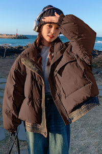 2025冬装新品牛仔拼接50白鸭绒羽绒服2630P235K358图片