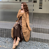 轻熟风穿搭印花吊带裙套装女秋季2025新款高级感针织开衫两件套，女装套装/套裙，2C103