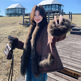 美拉德咖色减龄棉衣外套女2025年冬季新款韩版加厚保暖百搭派克服，女装短外套，2C103