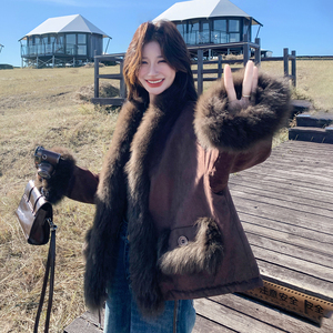 美拉德咖色减龄棉衣外套女2025年冬季新款韩版加厚保暖百搭派克服图片