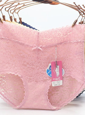 5条装正品彩田内裤女蕾丝无痕超薄透明性感全透纯棉裆31066