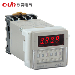 二组延时 欣灵电气 HHS6R 2数显双循环时间继电器 定时器AC220