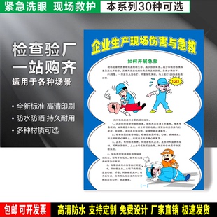 企业生产现场伤害与急救中暑中毒烧伤触电休克骨折手外伤安全标识