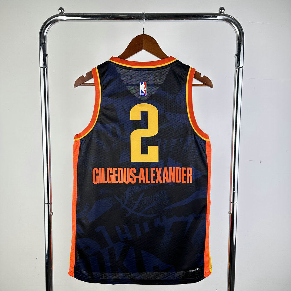 23-24雷霆队2号亚历山大球衣 gilgeous-alexander篮球服 城市版