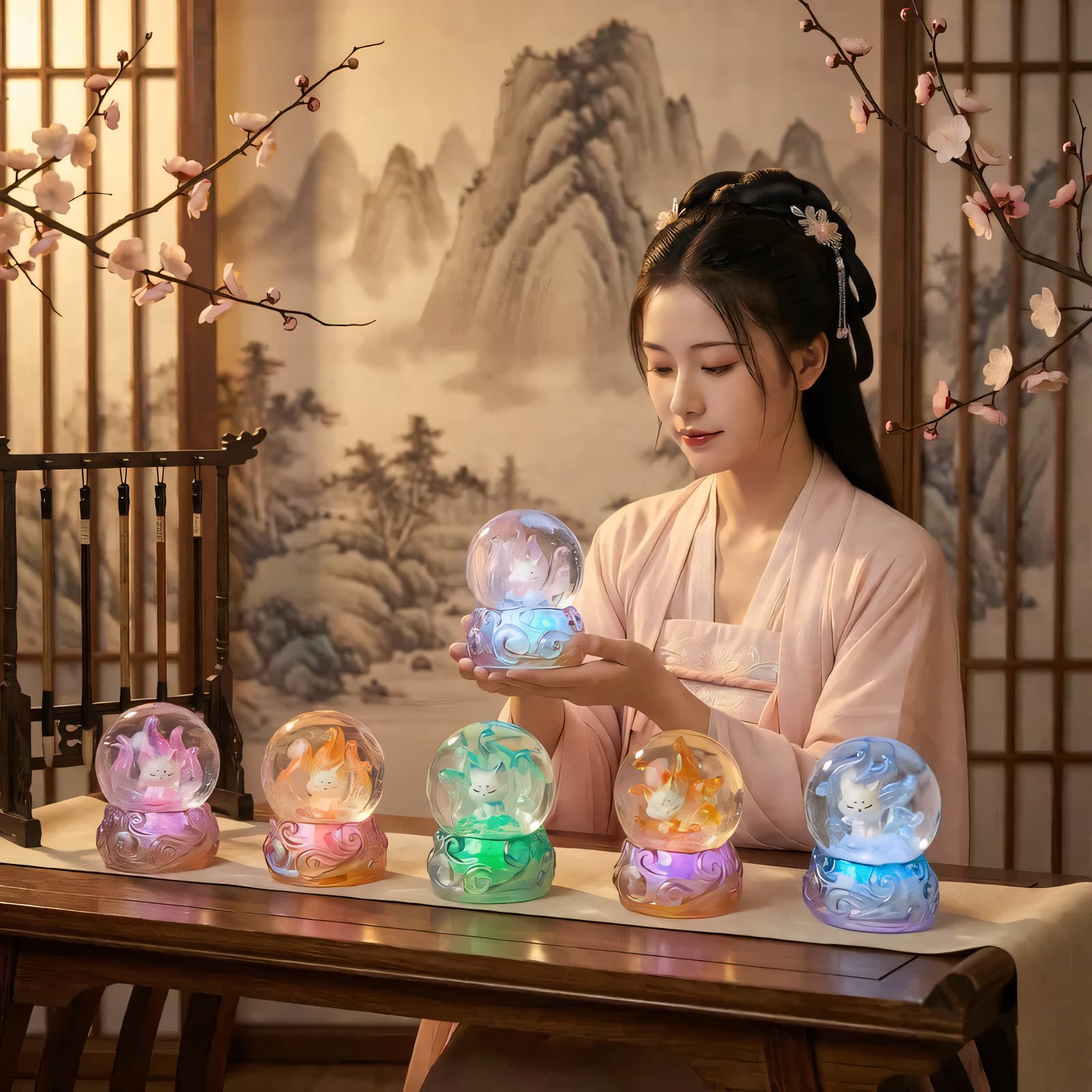 发光创意九尾狐手办送女孩新年图片