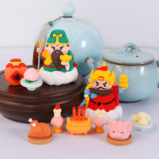 新款关公送财汽车摆件办公室桌面装饰关二爷赵公明财神手办送朋友