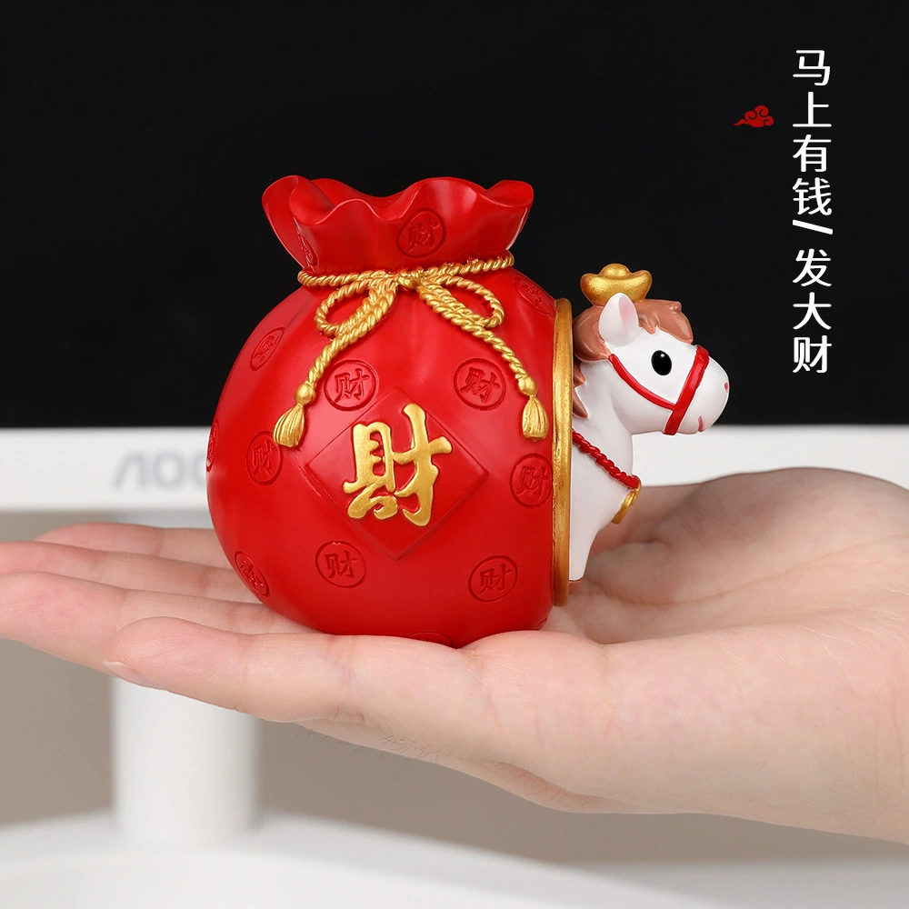 新款2026马年袋袋有钱小马摆件装饰品马年家居桌面喜庆新年礼品的,家居饰品,桌面摆件,淘宝优惠券,粉丝福利购,淘宝优惠卷