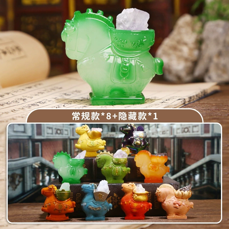 水晶盲盒马吉祥物新年礼物图片