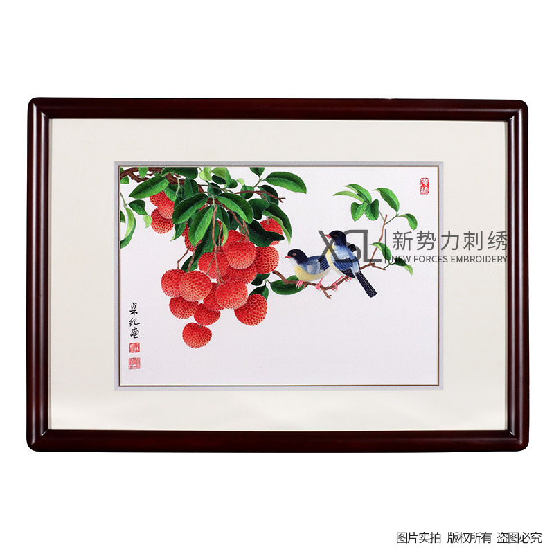 实拍粤绣广绣岭南广府文化纯手工刺绣荔香广州特色时尚礼品挂件