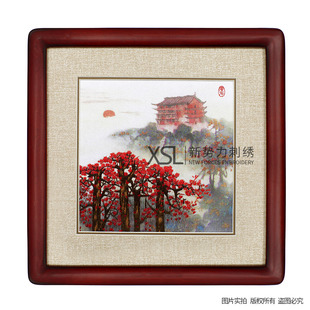 实拍工艺品粤绣广绣纯手工刺绣镇海楼广州特色礼品手信大厅装饰品