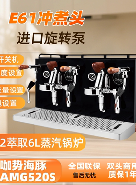 咖势海豚AMG520S意式咖啡机E61冲煮头进口旋转泵大锅炉家双头商用