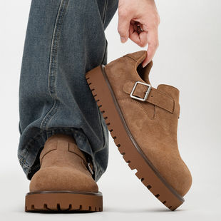 复古全包勃肯鞋男款女通勤厚底乐福鞋情侣户外休闲搭扣大头穆勒鞋