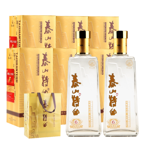 泰山牌泰山特曲 42度浓香型白酒小窖佳酿6 整箱500mL*6瓶