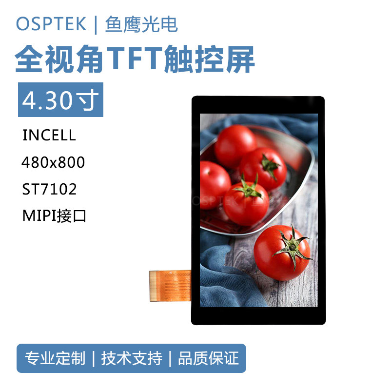 鱼鹰光电4.3寸触控屏480*800分辨率 MIPI接口 INCELL