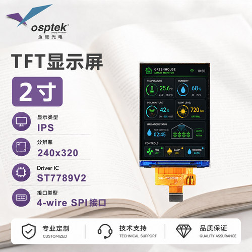 鱼鹰光电2寸彩屏SPI接口ST7789