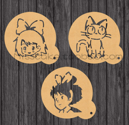 魔女宅急便 3寸糖粉筛 喷花模 饼干印花模咖啡拉花模具