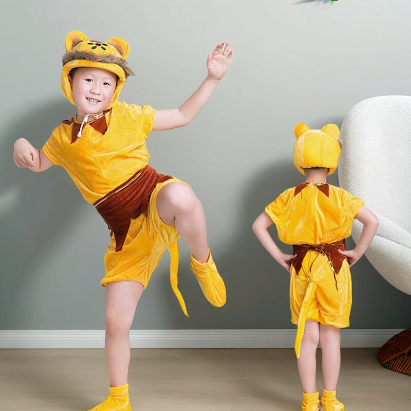 六一幼儿园森林舞会服装环保走秀亲子装金丝猴演出服猴子捞月话剧