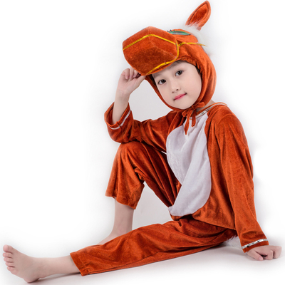 元旦儿童小马奔腾演出服幼儿园话剧动物服装棕马表演服学生晚会秋