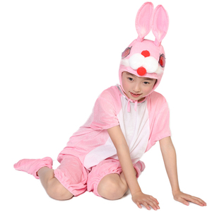 小兔子乖乖演出服粉兔子舞蹈服女童夏季短袖幼儿动物服装角色扮演