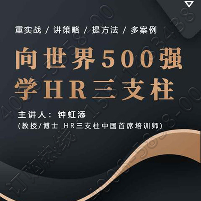 正版包票钟虹添向世界500强学HR三支柱网络音频课程非dvd燕园7
