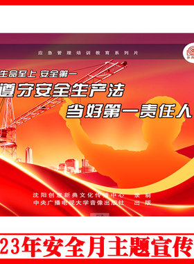 正版遵守安全生产法 当好责任人3DVD/U盘版视频2023年安全生产月警示教育片遵守企业员工安全培训光盘碟片