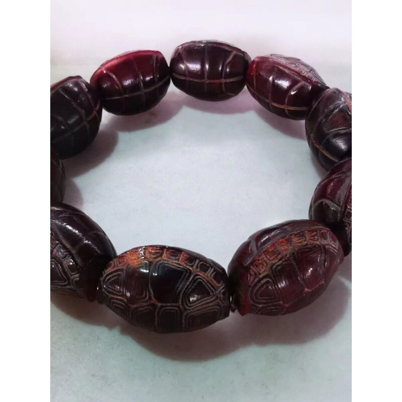 藏式天然西藏牦牛角雕刻龟壳手串牛角富甲天下佛珠女男款民族风手