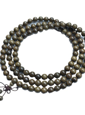 天然阴沉金丝楠木108颗手串绿料