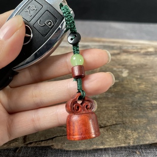 紫檀木称心如意印章钥匙扣手机挂件私人篆刻姓名创意收藏手把件