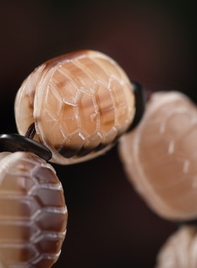 藏式天然西藏牦牛角雕刻龟壳手串