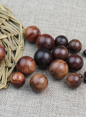厂家批发紫檀柳散珠圆珠diy佛珠