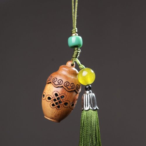 花梨木葫芦香囊扩香器寿如意镂空