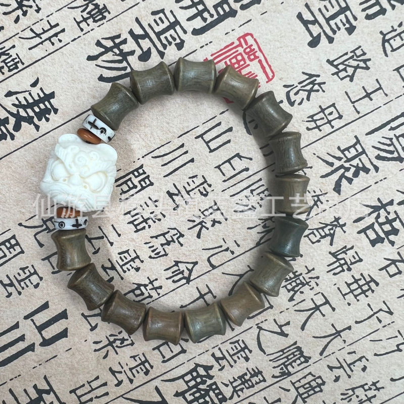绿檀竹节手串绿檀竹节搭配象牙果醒狮DIY手串绿檀节节高升手串,饰品/流行首饰/时尚饰品新,手饰/手串,淘宝优惠券,粉丝福利购,淘宝优惠卷