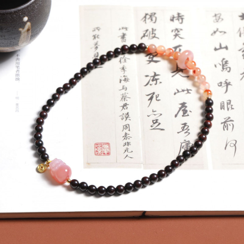 小叶紫檀手串小叶紫檀搭配南红玛