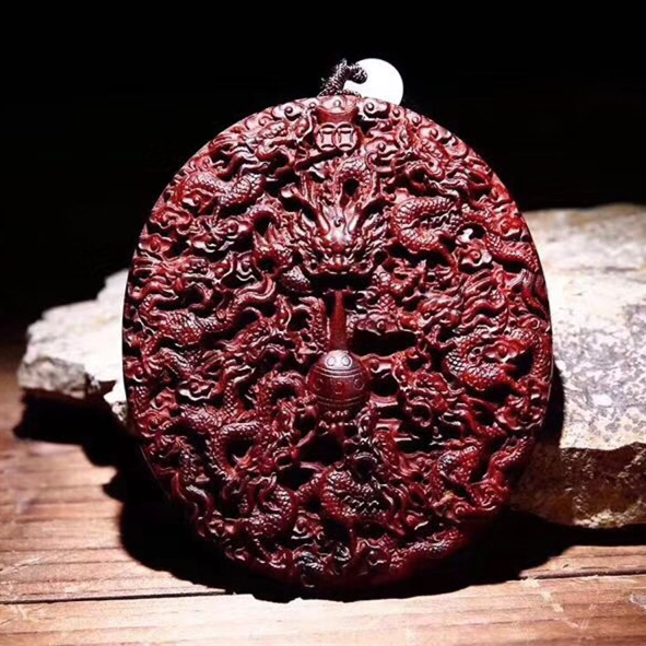 印度小叶紫檀牌子 九龙戏珠牌霸气龙牌 无事牌手把件木牌腰牌超大