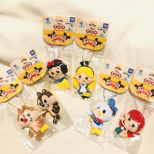 日本新款毛绒卡通白雪公主美人鱼爱丽丝唐老鸭奇奇迪士尼公仔挂件