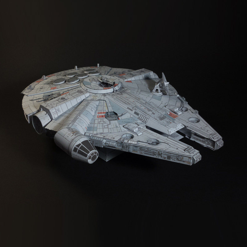 스타 워즈 밀레니엄 팔콘 종이 모델 STARWAR 우주선 조립 37 CM 군사 집 수제 DIY