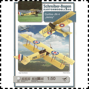 美国寇蒂斯詹尼JN-4双翼飞机 纸模型飞机模型1:50创意手工DIY作业