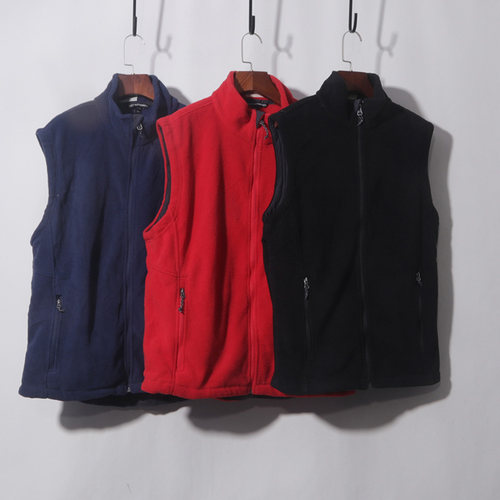 男装 摇粒绒马甲外贸男装秋冬情侣款摇粒绒保暖立领马甲外套