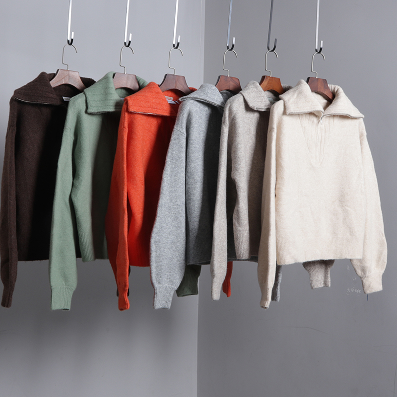 高领半拉链毛衣针织衫打底衫内搭秋冬洋气毛衣年高级感春季上衣