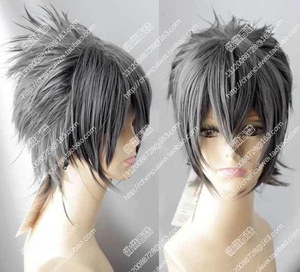 cos假发 FF15最终幻想15 诺克提斯 Noctis黑色灰色两色选短发假发
