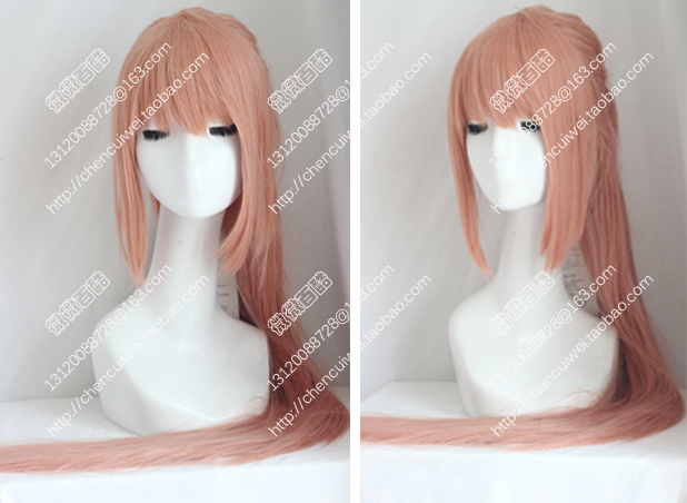 cosplay假发 宅男腐女恋爱真难 桃濑成海 橘粉色扎马尾造型假发