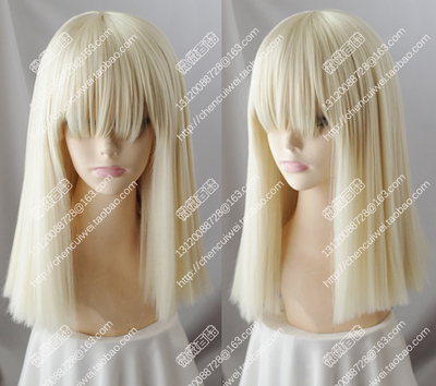 时尚风欧美淡金色齐刘海假发
