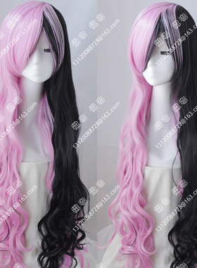cosplay假发 Neo 尼奥 RWBY 四色战记 黑色粉色双拼 波浪长卷发