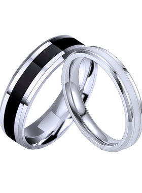 钛钢情侣戒指一对设计感小众饰品