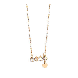 新款一生一世项链女士玫瑰金1314吊坠套链闺蜜礼物夏季钛钢锁骨链