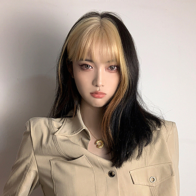 贝儿假发女定制jennie同款发型网红挂耳染假发又飒又a中长锁骨发