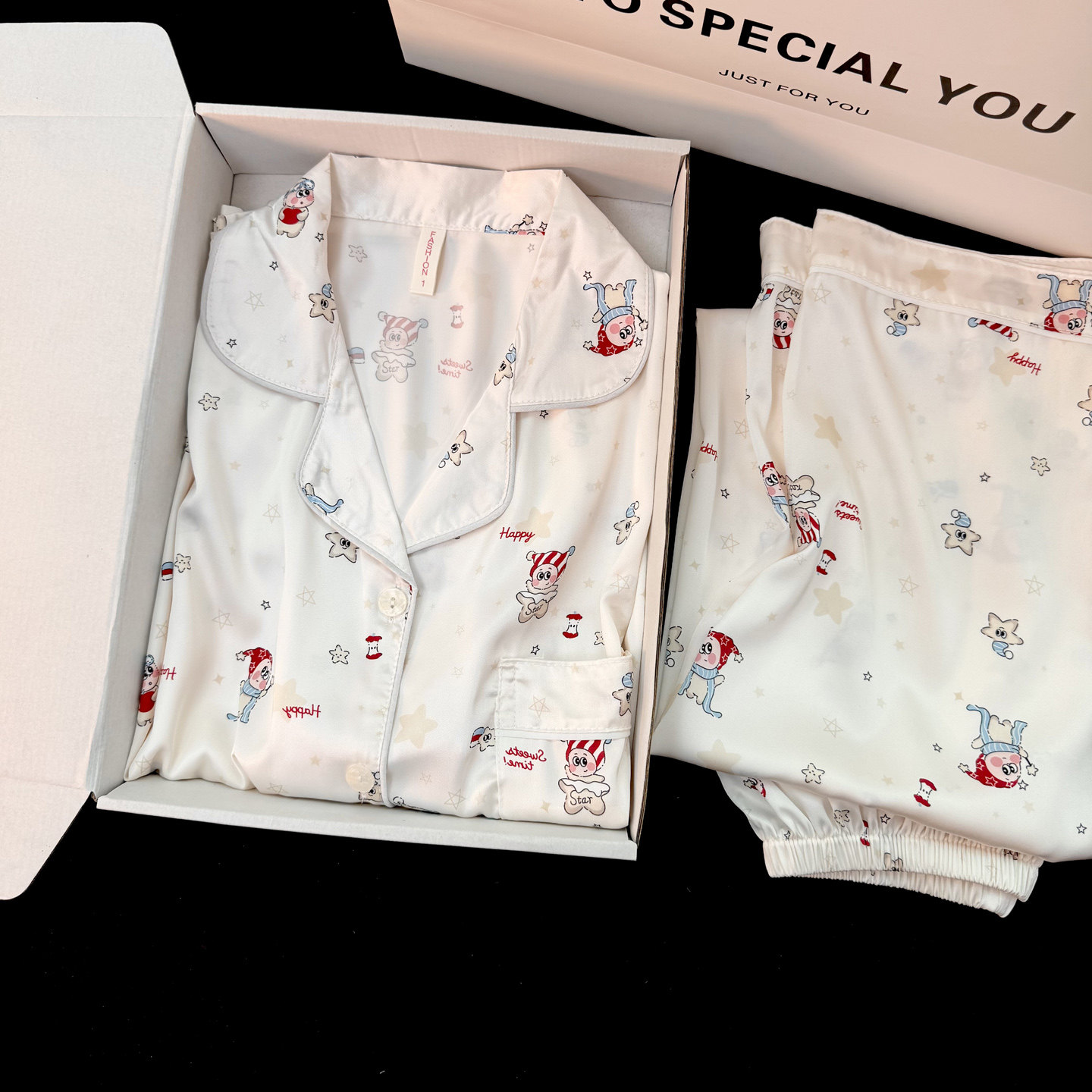 星星人睡衣女春秋季冰丝绸长袖可爱2026新款夏天高级感外穿家居服 - 轻奢自制viannectar出品