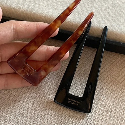 发簪韩版气质醋酸U型簪子