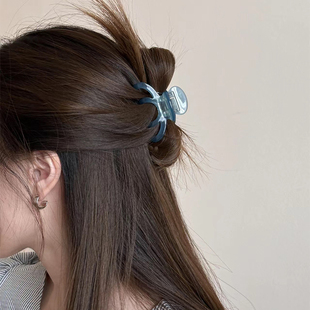 新款简约法式气质发抓醋酸南瓜墩中号抓夹鲨鱼夹百搭盘发夹子发饰