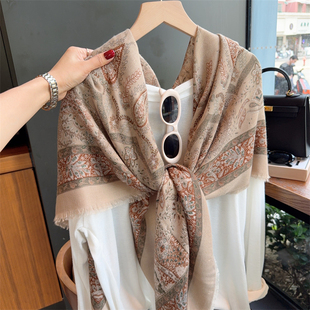 百搭款腰果花披肩女夏季防晒遮阳大方巾旅游拍照超大丝巾纱巾围巾